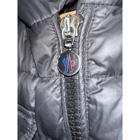 Moncler Down Puffer Jacket Womens XS 0 Black Hooded Zip Pockets Logo Patch - Picture 6 of 13